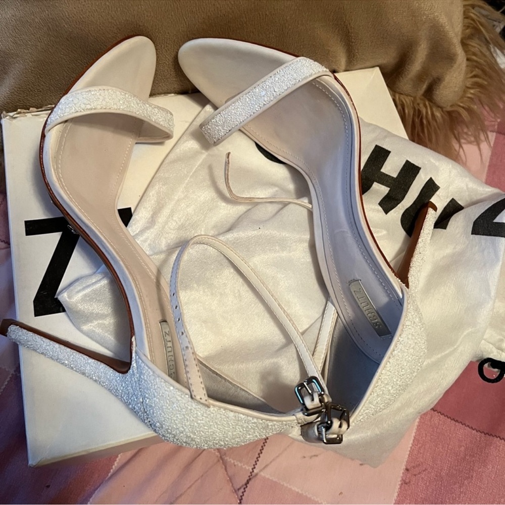 Pre-Owned- Schutz Glimmer White Heels